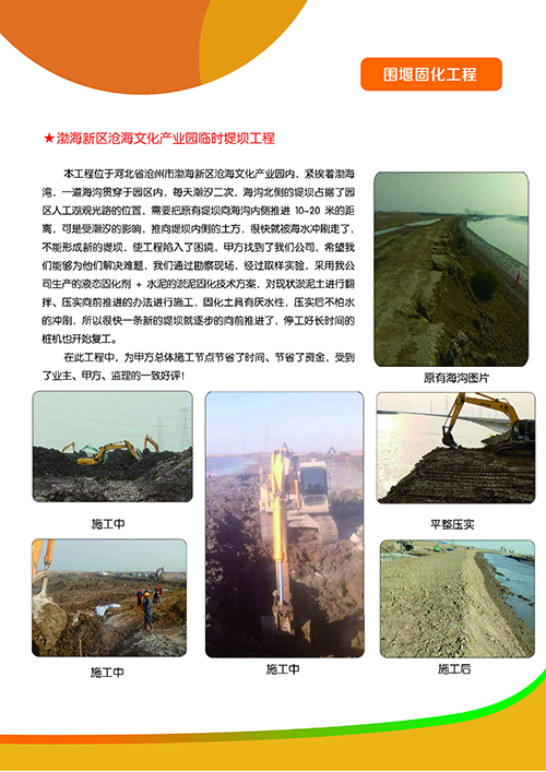 渤海新区沧海文化产业园临时堤坝工程